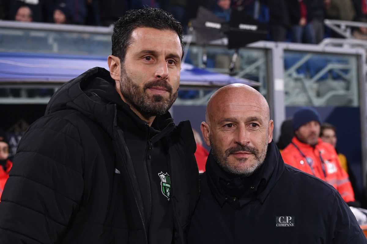 Fabio Grosso e Vincenzo Italiano prima di Bologna-Sassuolo