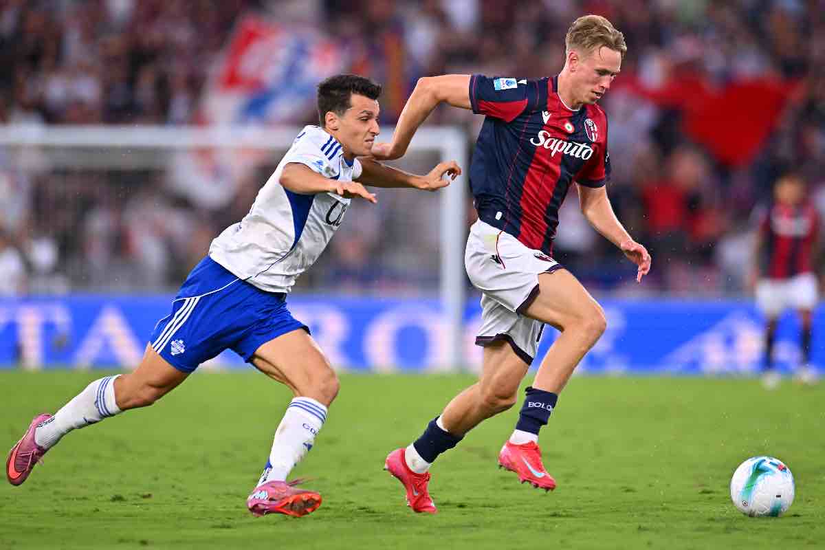 Heggem e Douvikas durante Bologna-Como