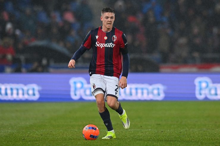 Emil Holm of Bologna FC during the Serie A match between Bologna FC 1909 and ACF Fiorentina at Renato Dall'Ara Stadium on January 18, 2026 in Bologna, Italy.