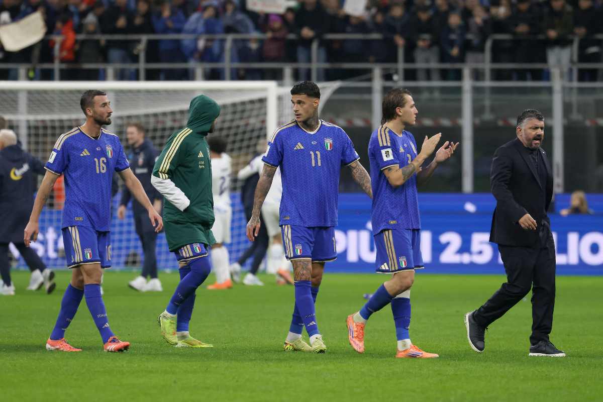 I calciatori dell'Italia delusi