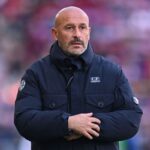 Vincenzo Italiano head coach of Bologna FC during the Serie A match between Bologna FC 1909 and SSC Napoli at Renato Dall'Ara Stadium on November 09, 2025 in Bologna, Italy.