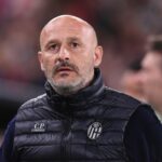 APRIL 09: Vincenzo Italiano, Head Coach of Bologna, looks on during the UEFA Europa League 2025/26 Quarter-Final Leg One match between Bologna FC 1909 and Aston Villa FC at Stadio Renato Dall'Ara on April 09, 2026 in Bologna, Italy.