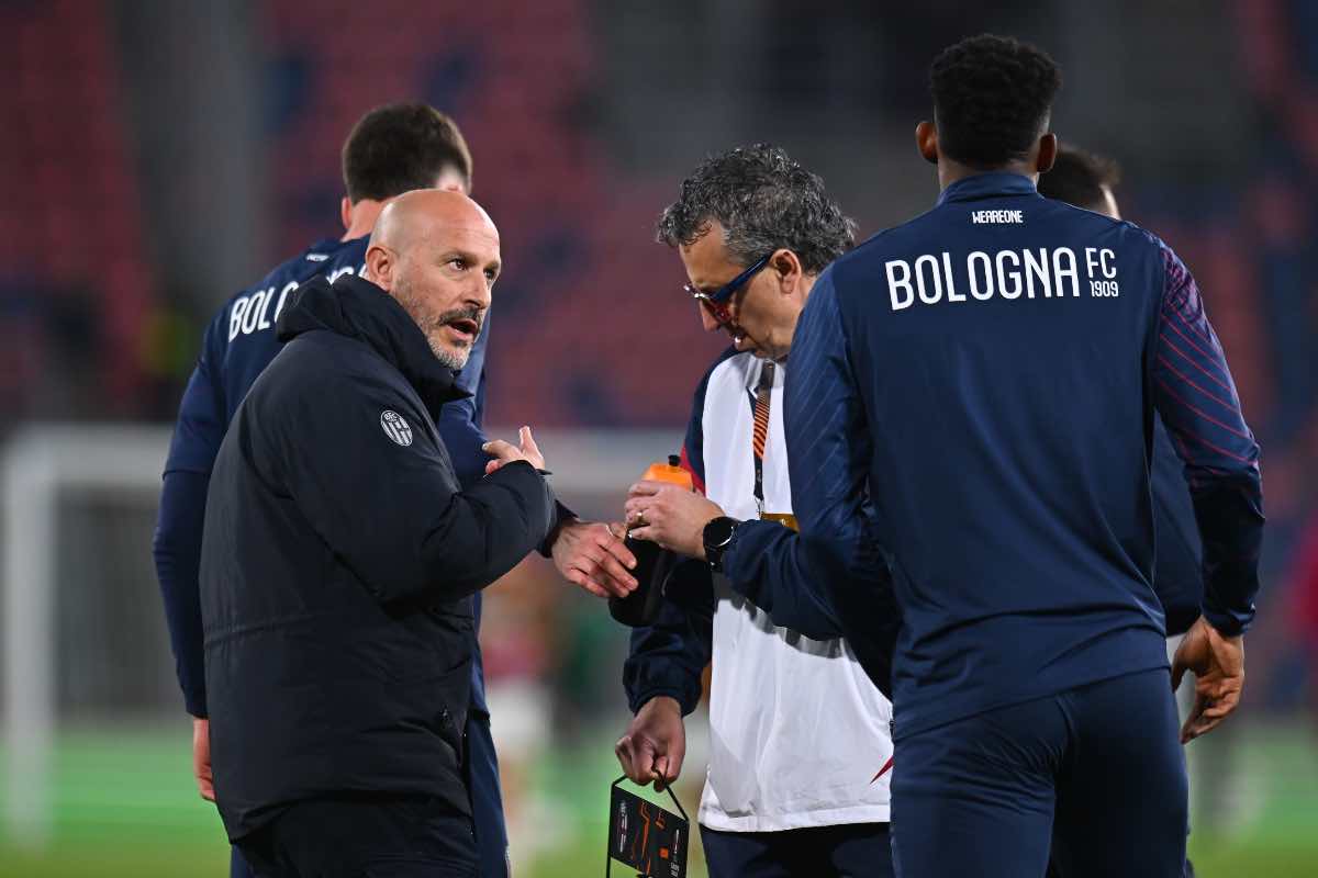 Vincenzo Italiano durante Bologna-Roma di Europa League