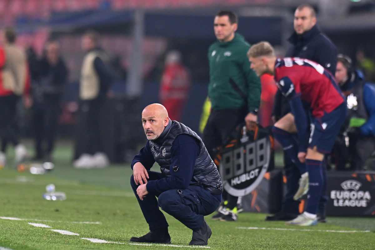 Vincenzo Italiano durante Bologna-Brann di Europa League