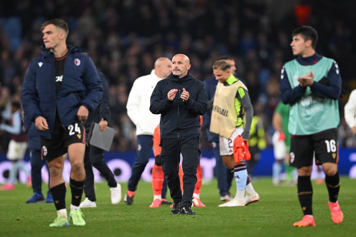 Vincenzo Italiano dopo Aston Villa-Bologna di un anno fa