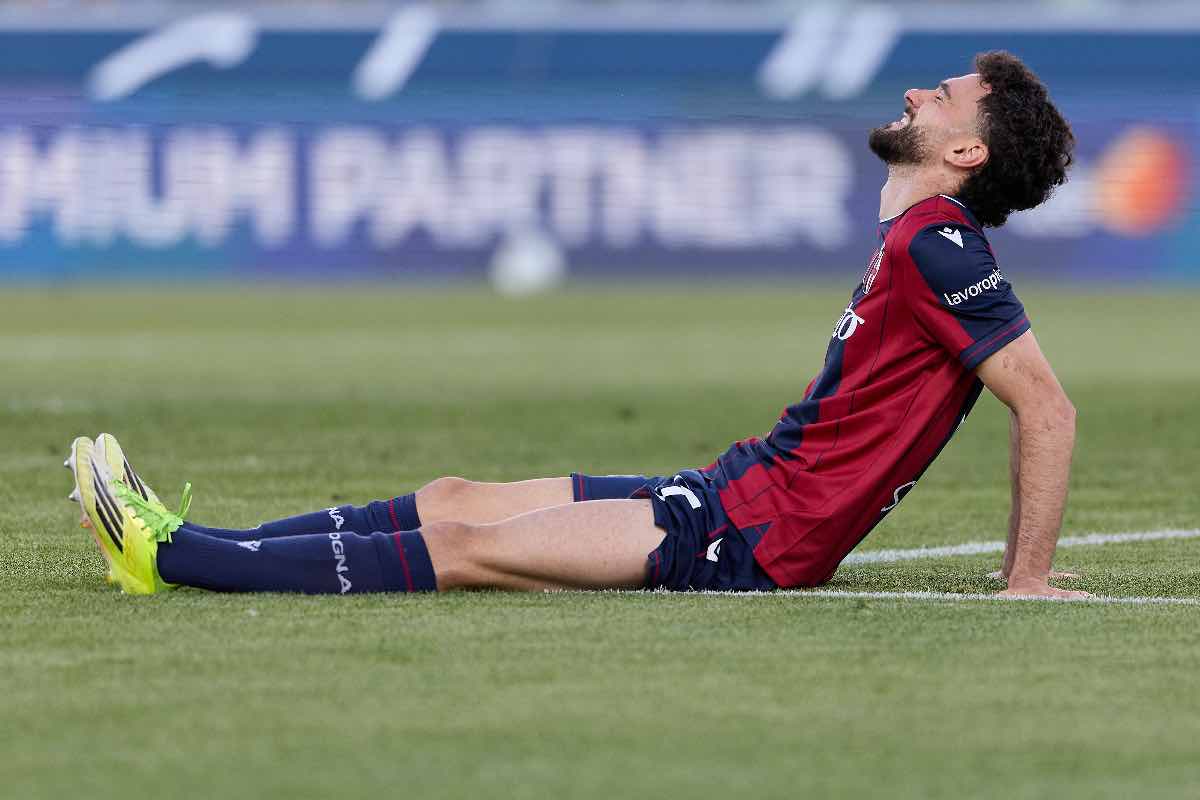 Il momento dell’infortunio di Joao Mario in Bologna-Roma