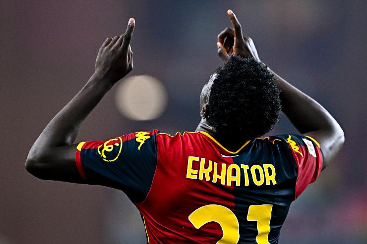 Ekhator esulta dopo un gol