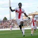 Ekhator esulta dopo un gol