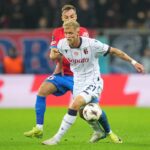 Jens Odgaard in azione durante FCSB-Bologna