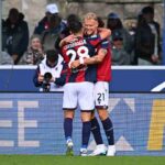 Odgaard e Cambiaghi dopo il gol
