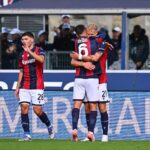 Odgaard e Moro esultano dopo un gol