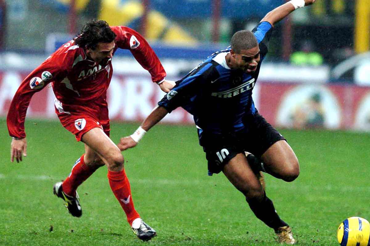 Jonatan Binotto e Adriano Leite durante un BOlogna-Inter