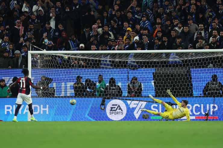 Rowe realizza il calcio di rigore