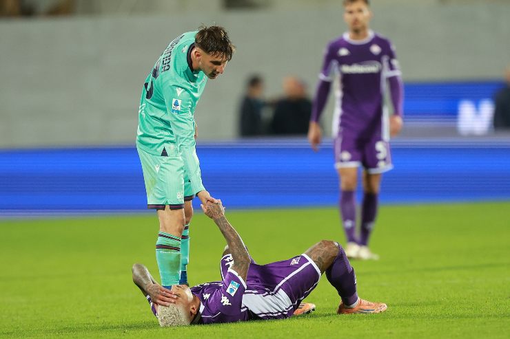Miranda durante Fiorentina-Bologna