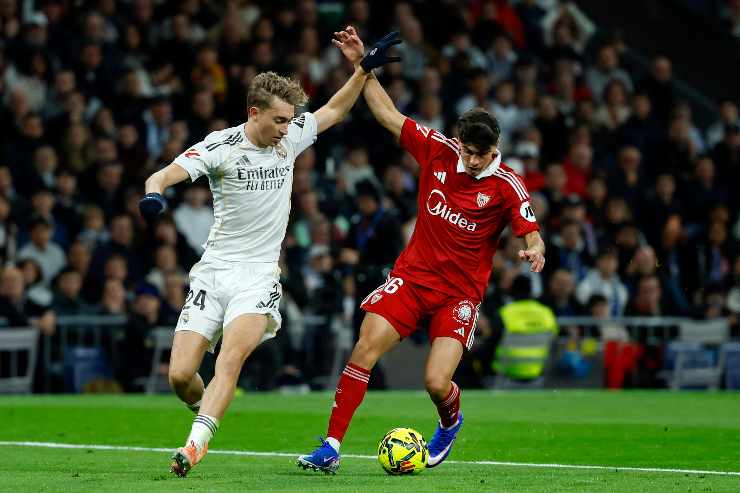 Juanlu Sanchez in azione contro il Real Madrid
