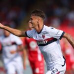 Urbanski esulta dopo il gol al Monza