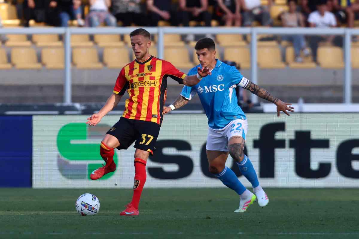 Jesper Karlsson e Giovanni Di Lorenzo in Lecce-Napoli