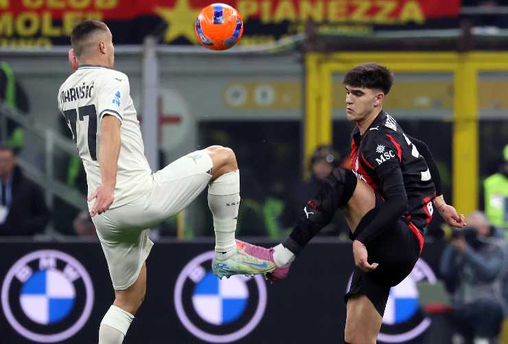 Un contrasto nell'ultimo Milan-Lazio andato in scena