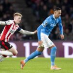 Lorenzo Lucca in azione con la maglia del Napoli