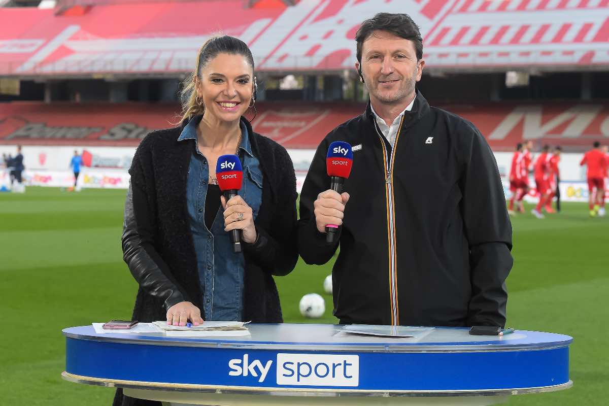 Marina Presello e Lorenzo Minotti in un servizio di SkySport
