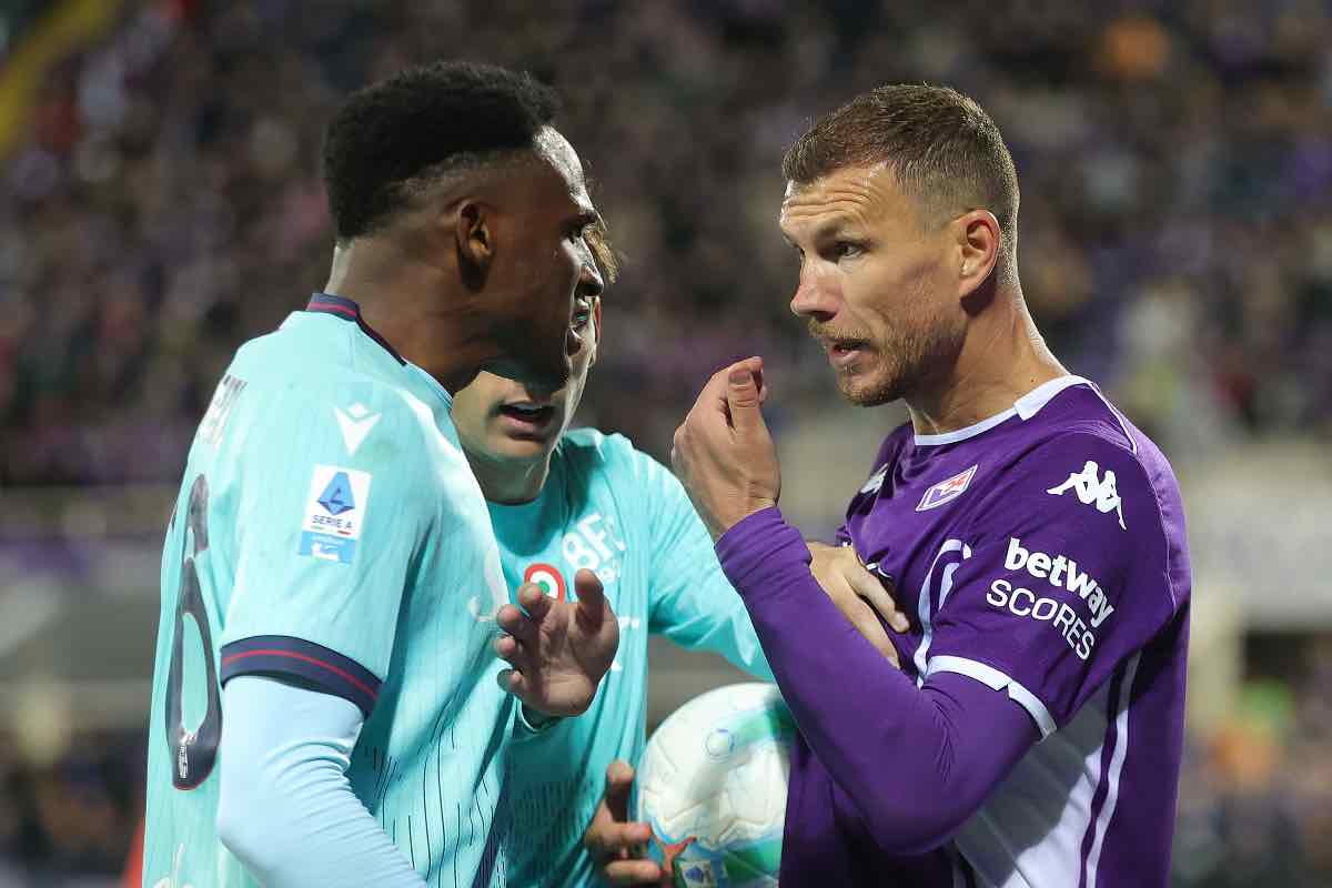 Lucumí e Dzeko faccia a faccia durante l’ultimo Fiorentina-Bologna