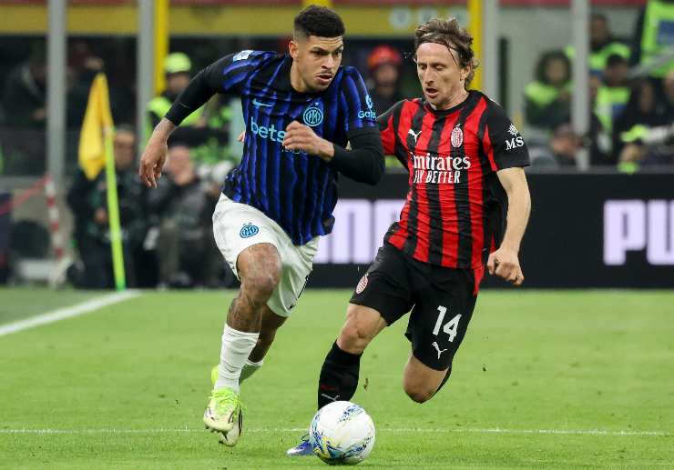 Luka Modric in azione nel Derby