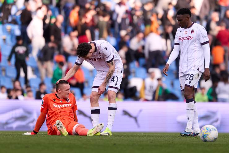 Infortunio Skorupski contro il Sassuolo