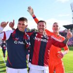 Skorupski, Moro e Bernardeschi esultano