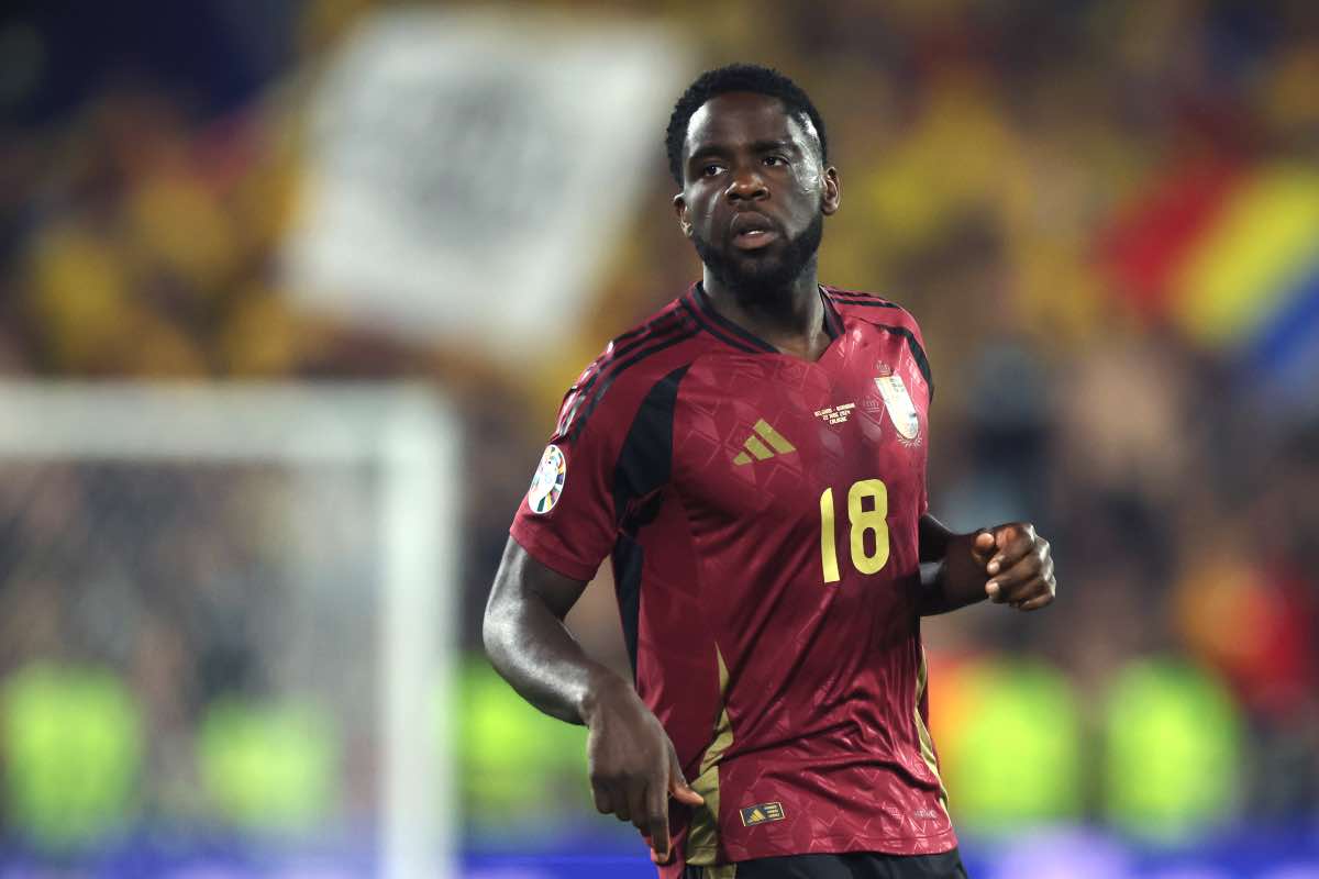 Orel Mangala durante Belgio-Romania a Euro2024