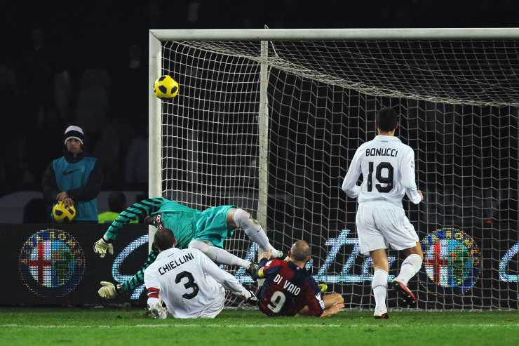 Di Vaio in azione contro la Juventus