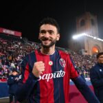 Joao Mario festeggia dopo la vittoria in Bologna-Brann di Europa League