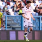 Martin Vitik festeggia la vittoria in Sassuolo-Bologna