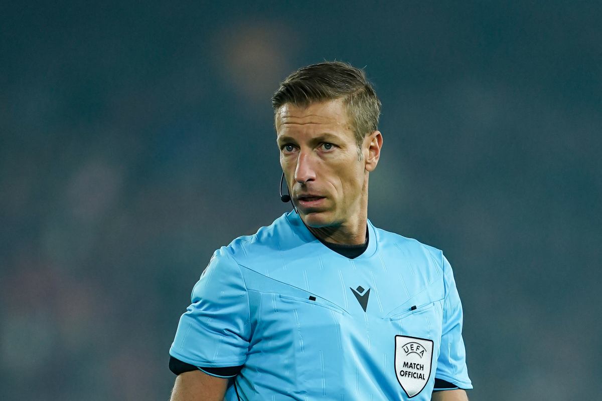 Match offiicial referee Davide Massa (ITA) during the UEFA Europa League 2025/26 League Phase MD2 match between FC Basel 1893 and VfB Stuttgart at St. Jakob-Park on October 02, 2025 in Basel, Switzerland.