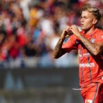Mattia Felici esulta dopo un gol