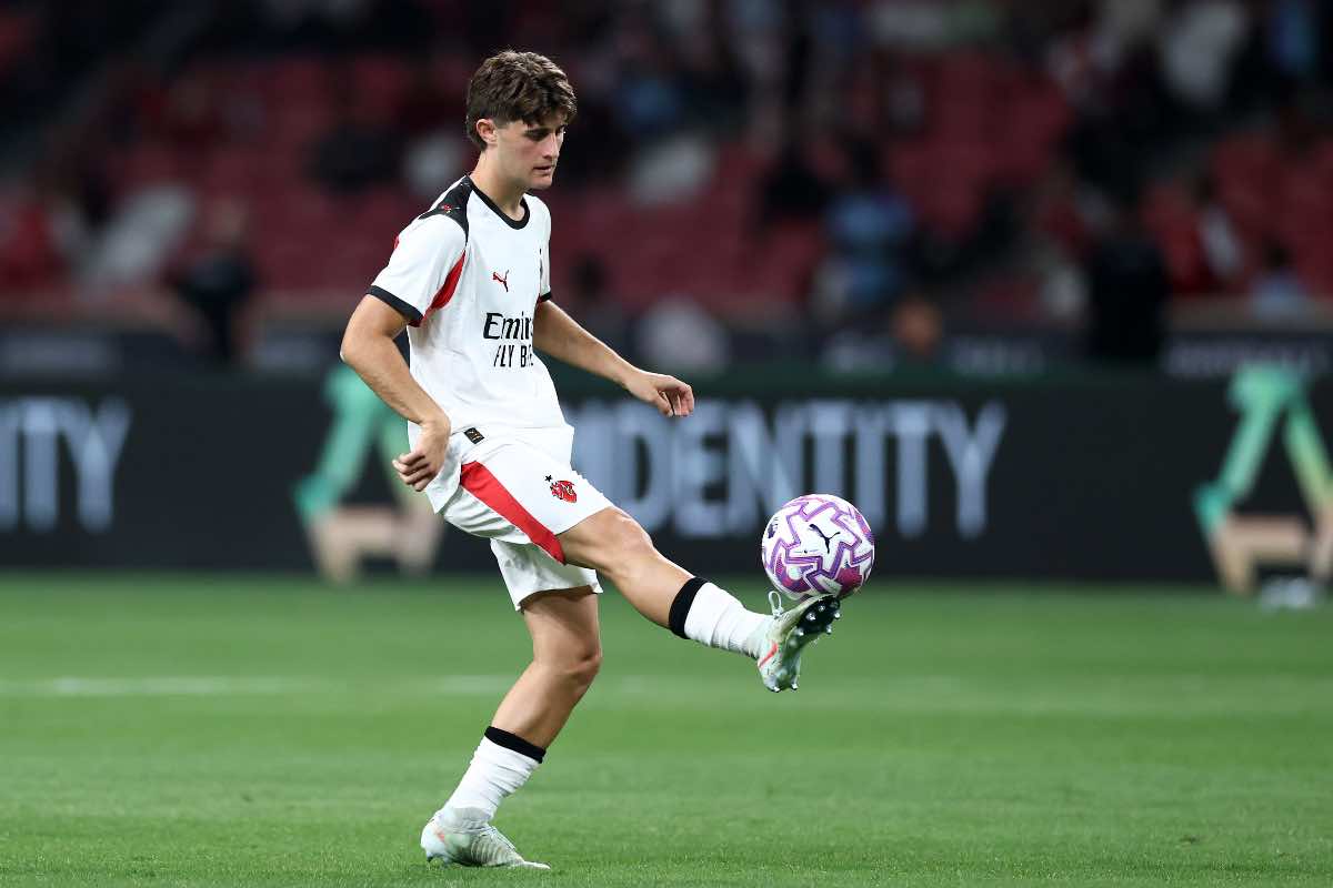 Mattia Liberali durante un’amichevole estiva tra Arsenal e Milan (luglio 2025)