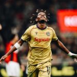 Mbangula esulta dopo il gol