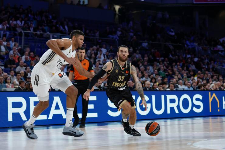 Mike James nella sfida contro il Real Madrid via Ansa Foto