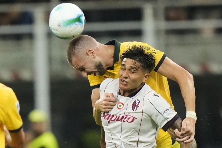 Pavlovic in contrasto in Milan-Bologna