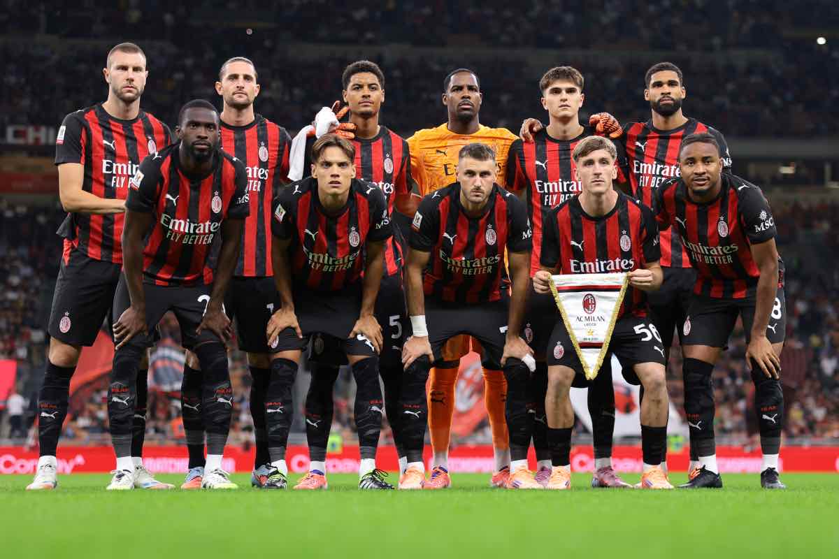 La formazione rossonera prima di Milan-Lecce di Coppa Italia