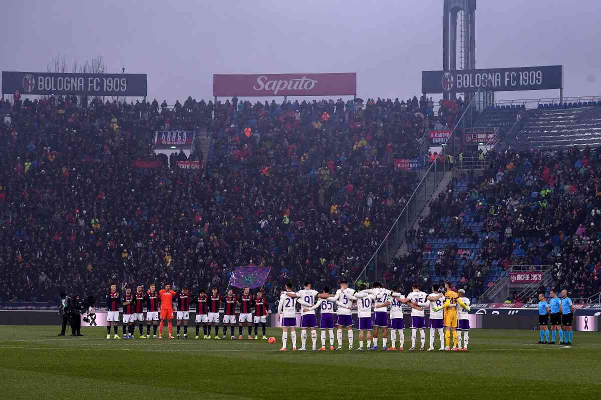 Minuto di silenzio Bologna-Fiorentina