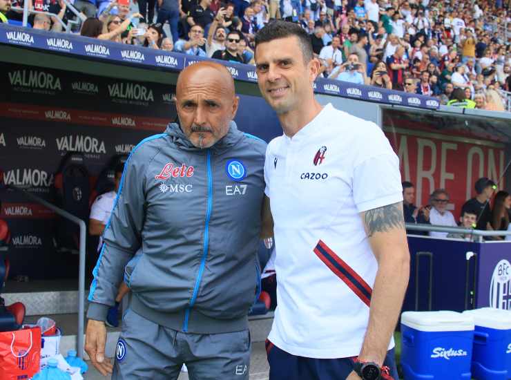 Spalletti e Motta prima di una partita