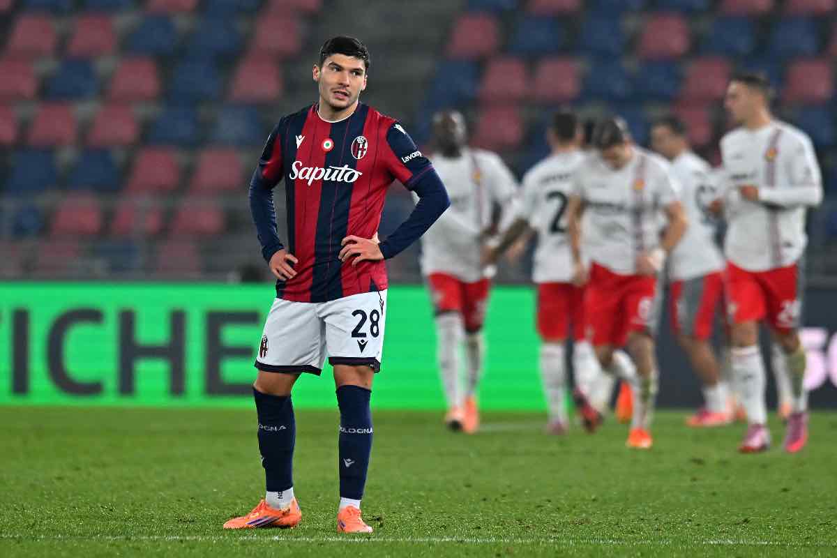 Nicolò Cambiaghi durante Bologna-Cremonese