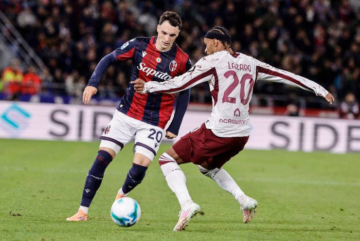 Nadir Zortea in azione contro il Torino