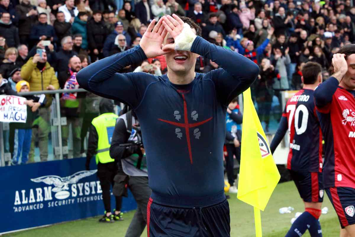 Zortea esulta dopo un gol