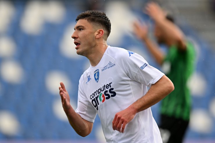 Cambiaghi in gol con la maglia dell'Empoli contro il Sassuolo