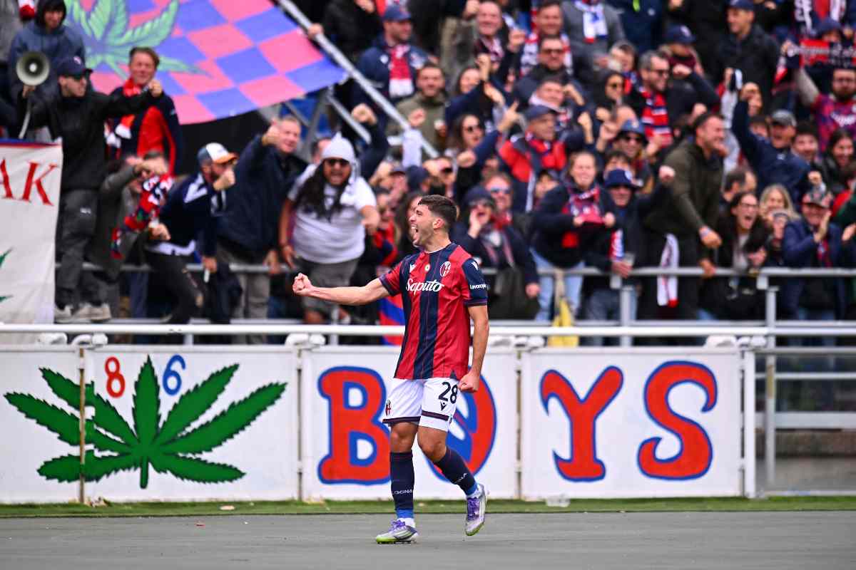 Nicolò Cambiaghi esulta dopo il gol