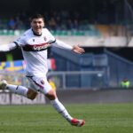 Nicolò Cambiaghi esulta dopo il gol