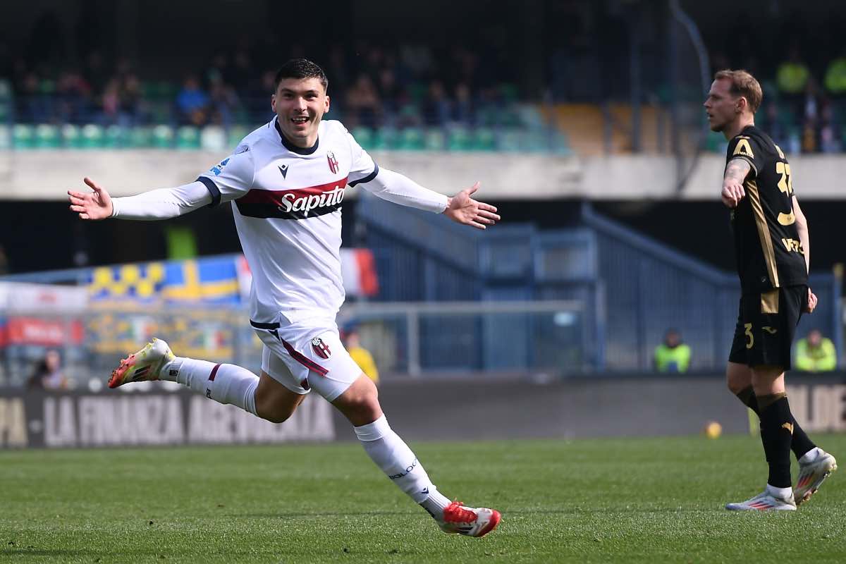 Nicolò Cambiaghi esulta dopo il gol