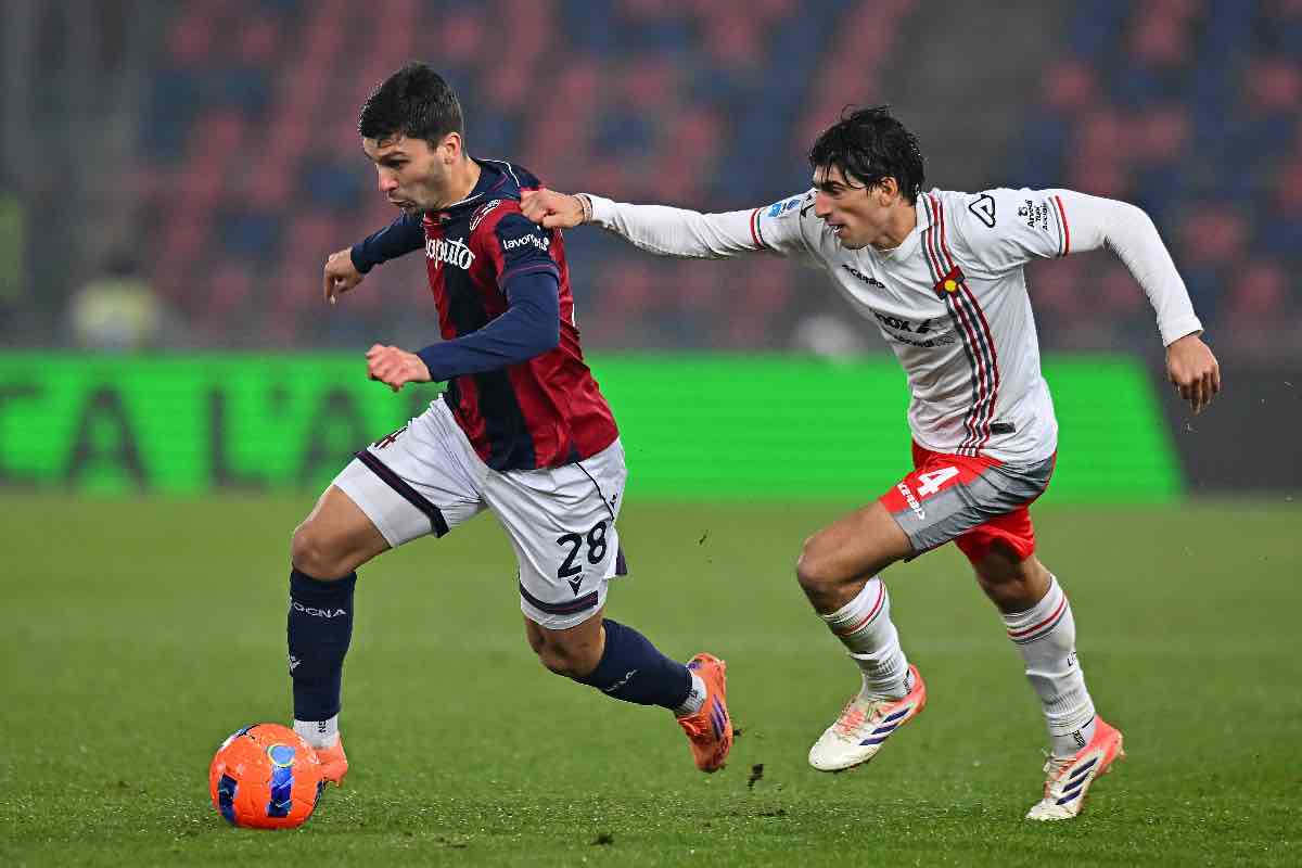Nicolò Cambiaghi in azione durante Bologna-Cremonese