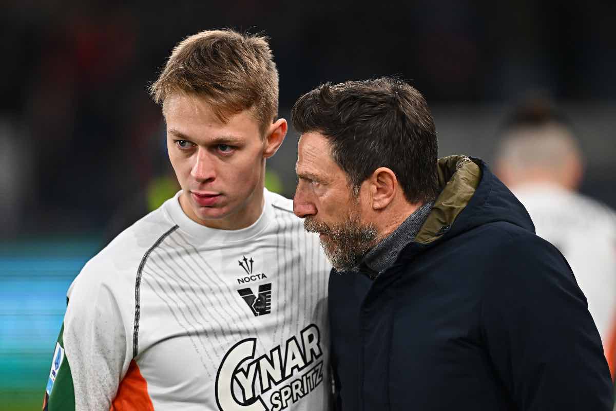 Nicolussi Caviglia a colloquio con Di Francesco